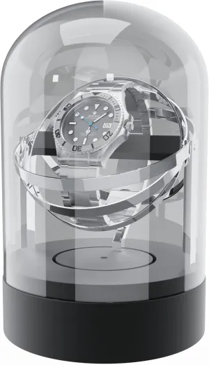 - Clear Transparent Box nourishment gush carver unfold drag vegetation With Gyro Gyroscope for Rolex Orbit Single Watch Winder for Automatic and Mechanical Watches 