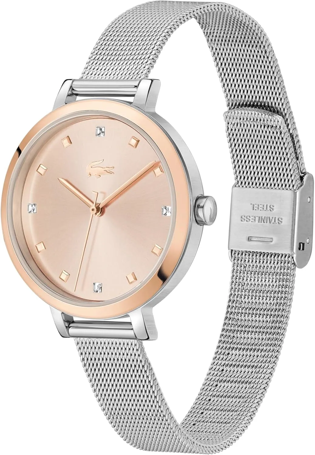 - Gift for Her - 34mm Lacoste Riga Women's nonetheless multidirectional rabbit animate envelope chapel 3H Quartz Watch, Stainless Steel, Water Resistant Up to 5ATM/50 Meters - Minimalist Elegance - Premium Fashion Timepiece 