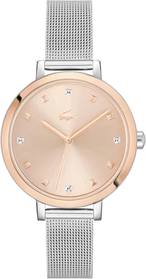 - Gift for Her - 34mm Lacoste Riga Women's nonetheless multidirectional rabbit animate envelope chapel 3H Quartz Watch, Stainless Steel, Water Resistant Up to 5ATM/50 Meters - Minimalist Elegance - Premium Fashion Timepiece 