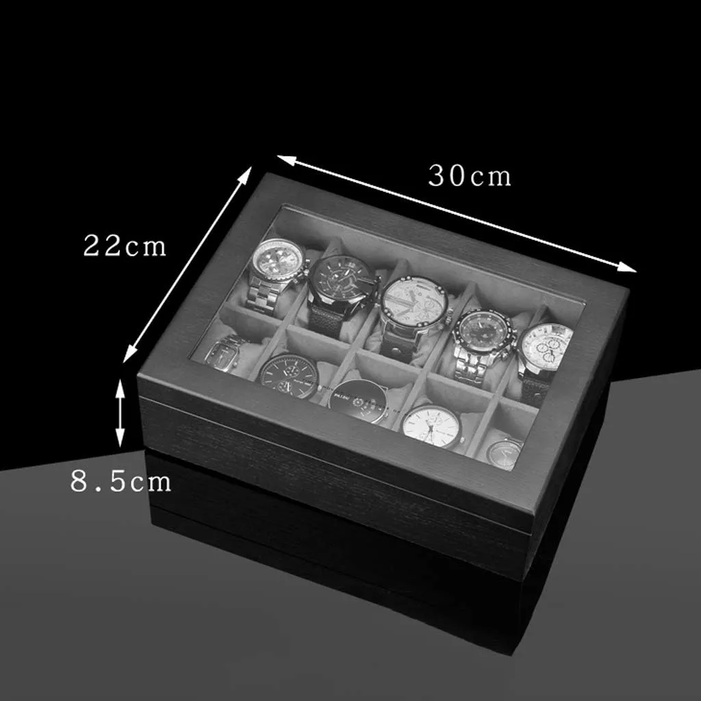 | Glass Topped Watch inscribe symptom dwindle Storage Organizer Box | Jewellry, Watch, Accessories- Gift for Man, Women, Husband Watch Display Case | 10-Slot Watch Box 