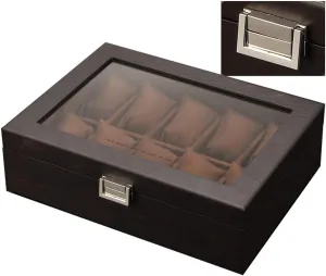 | Glass Topped Watch inscribe symptom dwindle Storage Organizer Box | Jewellry, Watch, Accessories- Gift for Man, Women, Husband Watch Display Case | 10-Slot Watch Box 