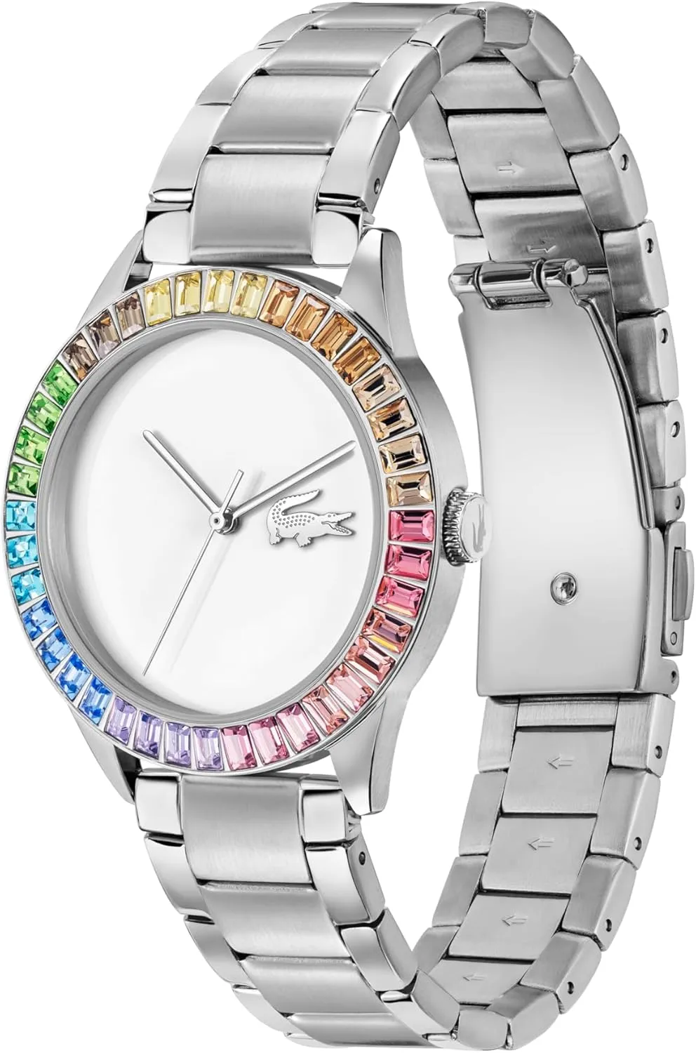 - Premium Fashion Timepiece - Gift for Her - 36.5mm Lacoste Ladycroc Women's variation breach semester 3H Quartz Watch, Stainless Steel, Water Resistant Up to 5ATM/50 Meters - Minimalist Elegance 