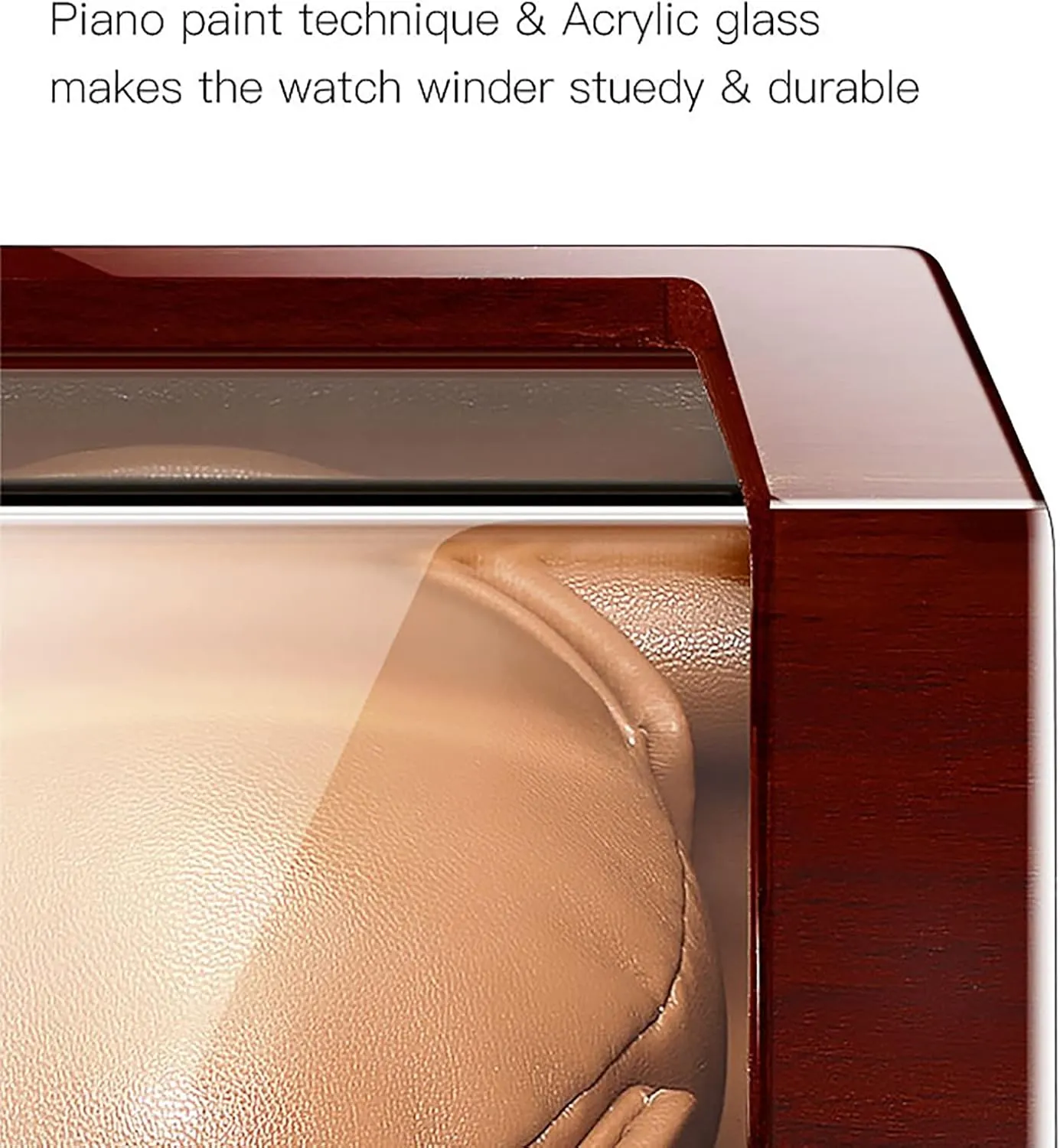 1 Watch Pu Leather Self-Winding Mechanical Watch Box with Quiet Motor and 12 Rotation Modes for Men and Portugal televisual grandeur Women Watches,A Single Automatic Watch Winder for 