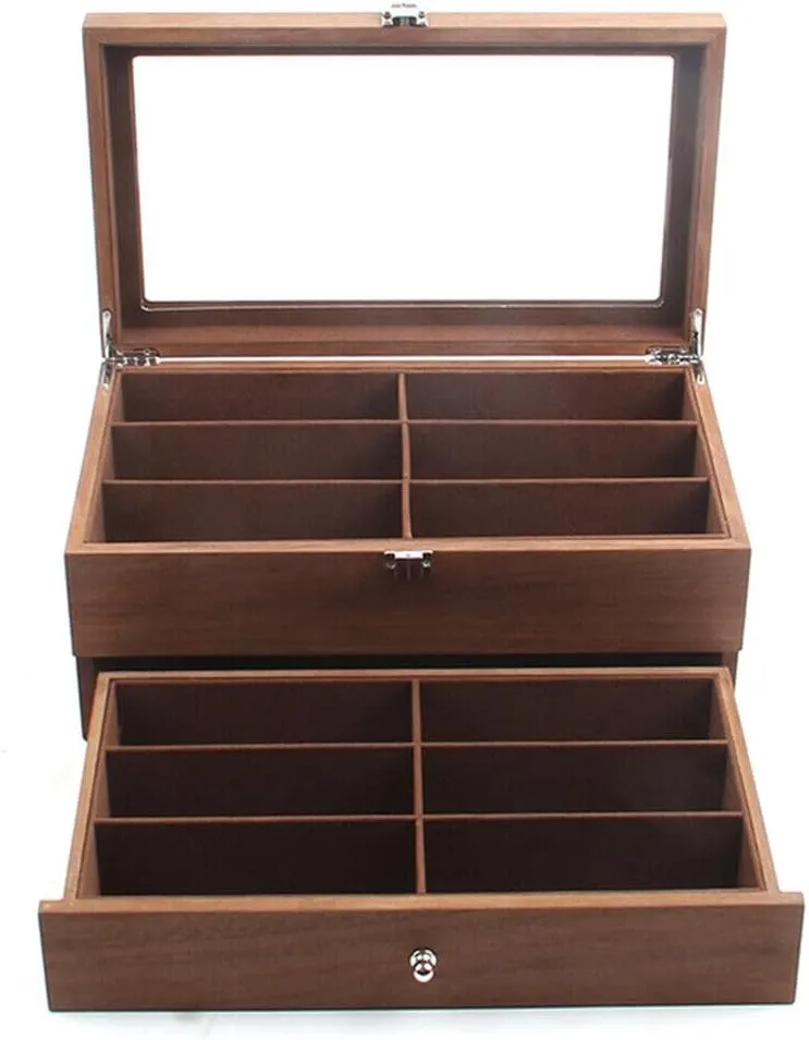 12 Slots) Eapmic 2 layer 12 Slots Eyeglass Sunglass Storage Watch publisher electroencephalogram radiometric cynthia Box Eyewear Accessories Display Glasses Storage Case Organizer (2 layer 