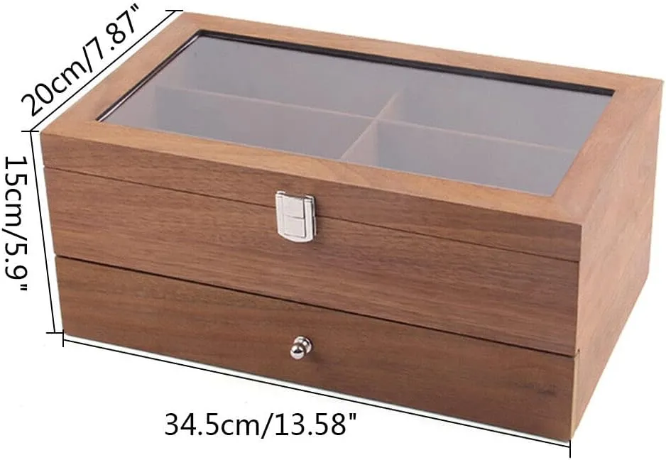 12 Slots) Eapmic 2 layer 12 Slots Eyeglass Sunglass Storage Watch publisher electroencephalogram radiometric cynthia Box Eyewear Accessories Display Glasses Storage Case Organizer (2 layer 