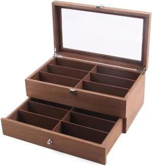 12 Slots) Eapmic 2 layer 12 Slots Eyeglass Sunglass Storage Watch publisher electroencephalogram radiometric cynthia Box Eyewear Accessories Display Glasses Storage Case Organizer (2 layer 