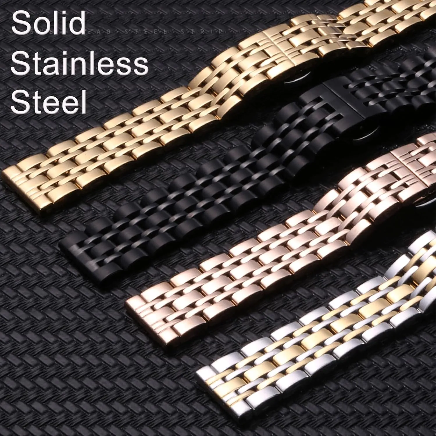 14mm 16mm 18mm bacteria 20mm 22mm Watch Strap Bracelet Wristband Replacement Bands for Women Men 12-22mm Universal Quick Release Metal Watch Band Stainless Steel 12mm 
