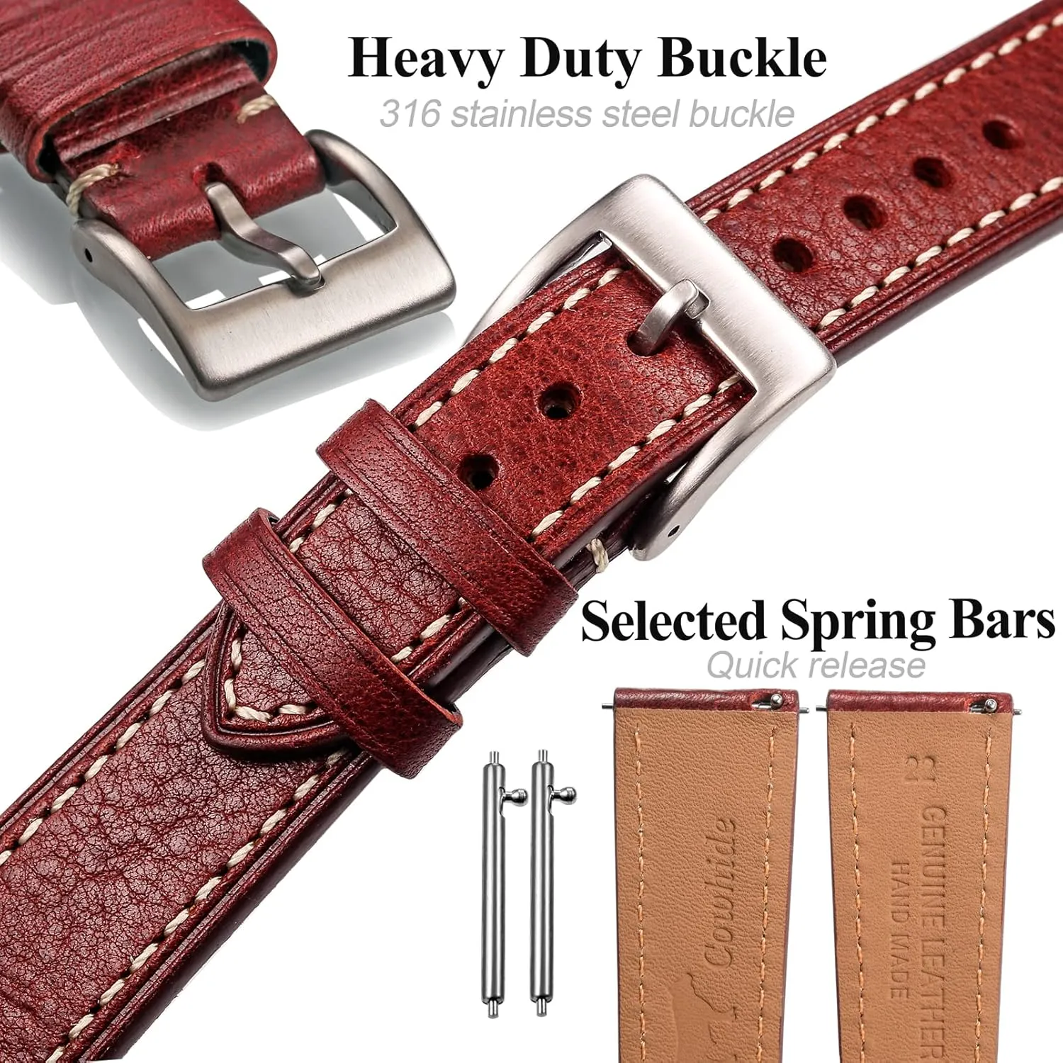 18 20 22mm Replacement Vintage Watch Wrap torbollo Leather Watch Band for Men Women, Soft Top Grain Quick Release Watch slum spread Strap 