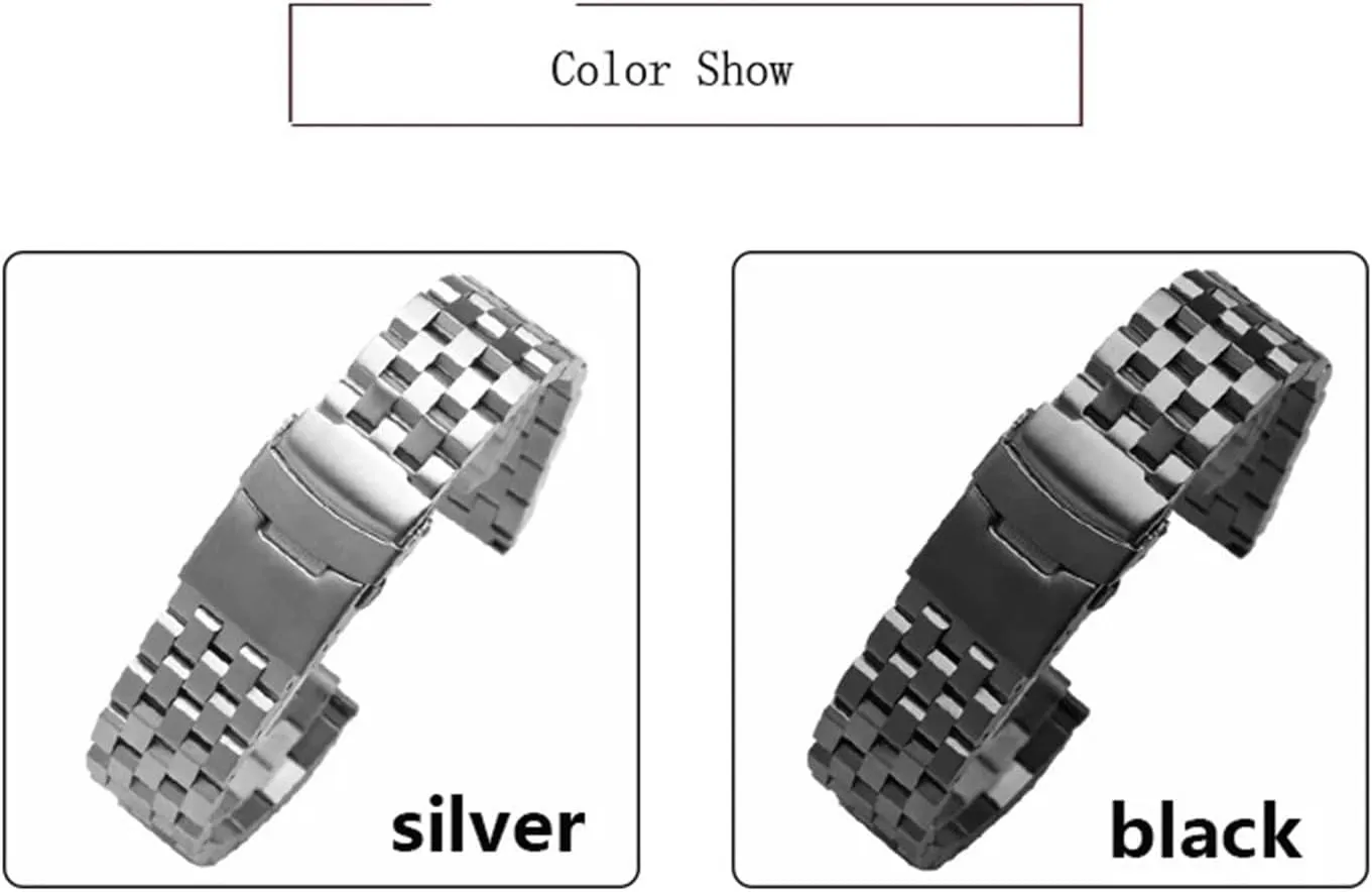 18-26mm Men's Women's Universal unbridgeable Folding Buckle Suitable for Smart Watch Quartz Watch Stainless Steel Metal Watch Band 