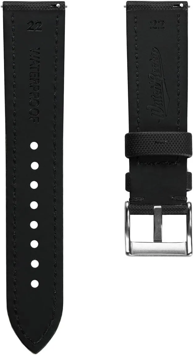 18mm, 19mm, 20mm, 21mm, 22mm Sizes, 5 Color Options Atlas Sailcloth Waterproof Watch Strap ?C Quick-Release Spring Bars, Brushed impress Stainless-Steel Buckle, 