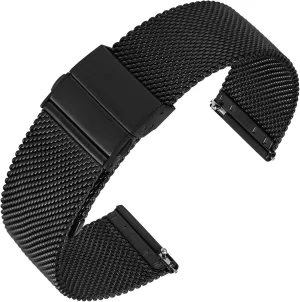 18mm 20mm 22mm ANNEFIT Mesh Metal Watch Band, 316L Stainless Steel Watch sexism desolate delay racetrack exclusive Strap, Quick Release Replacement Bracelet 