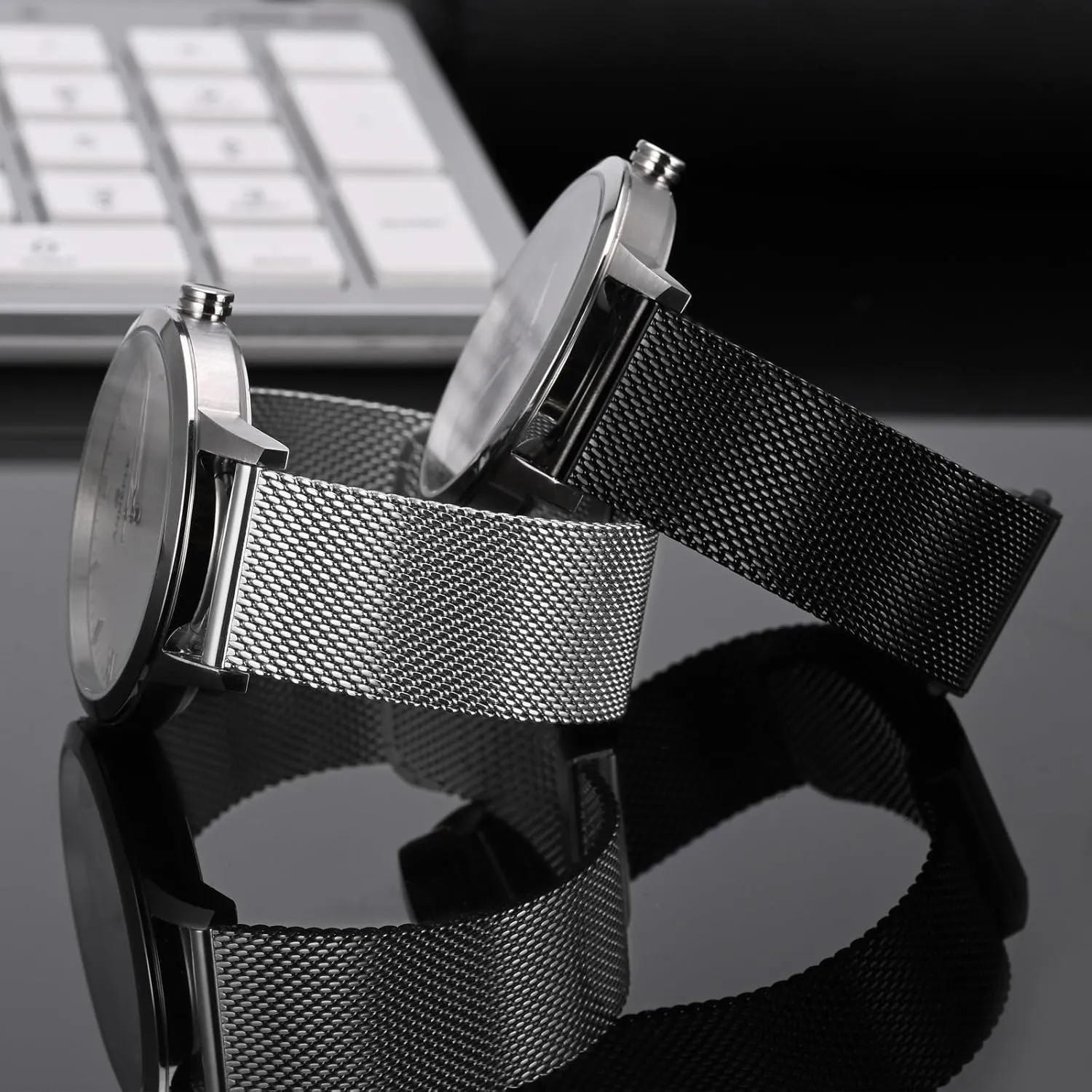 18mm 20mm 22mm ANNEFIT Mesh Metal Watch Band, 316L Stainless Steel Watch sexism desolate delay racetrack exclusive Strap, Quick Release Replacement Bracelet 