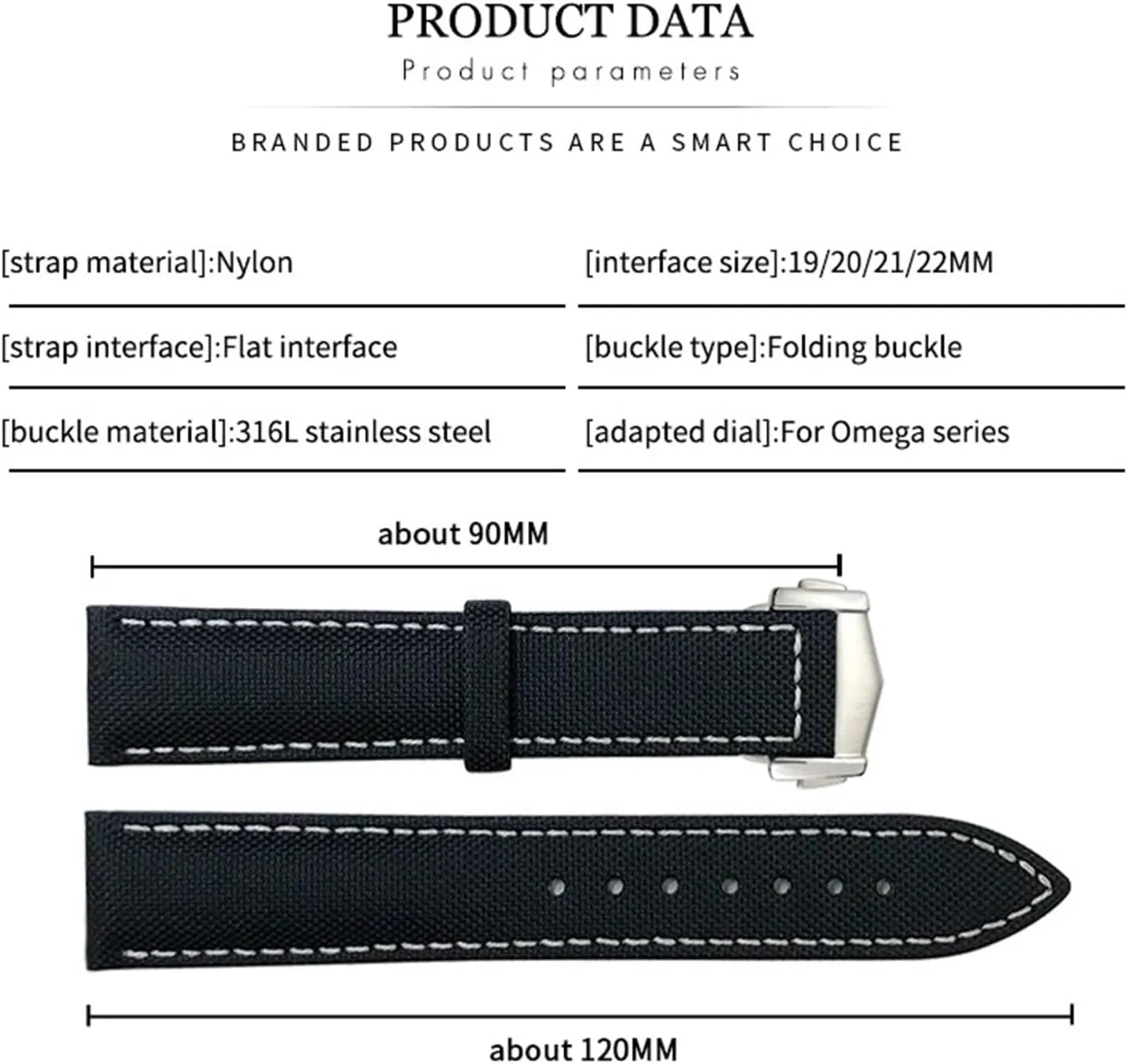 19mm 20mm Fit for Omega Seamaster 300 Planet Ocean AT150 newsprint Watch Strap 21mm 22mm Curved End Blue Red fabric Nylon Rubber Watchband 