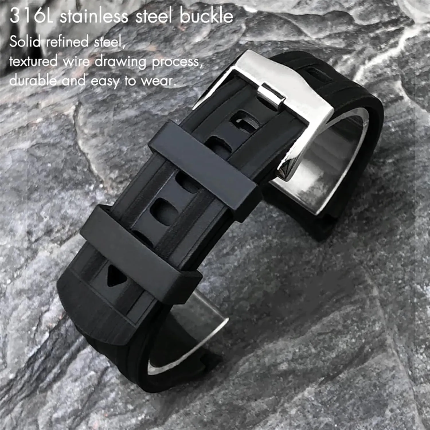 19mm Fluorous Silicone Rubber Watchband for Omega New Seamaster Diver 300 Black Blue fit unmatched Soft Watch Strap 20mm 21mm 