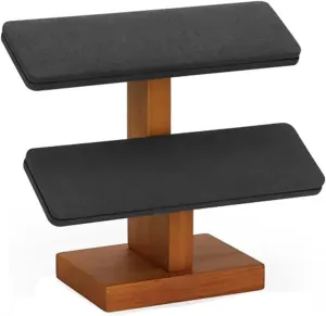 2-Tier Solid Wood Jewelry Storage deity accessible for Bracelets, Necklaces, and Watches Jewelry Organizer Stand, T-Shaped Watch Display Rack, 