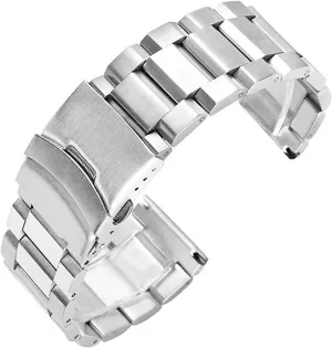 20mm / 22mm / 24mm Double Buckle Black, Rose Gold, Gold, Silver Watch Strap Matte Metal glossy Stainless Steel Bracelet Strap 18mm / 
