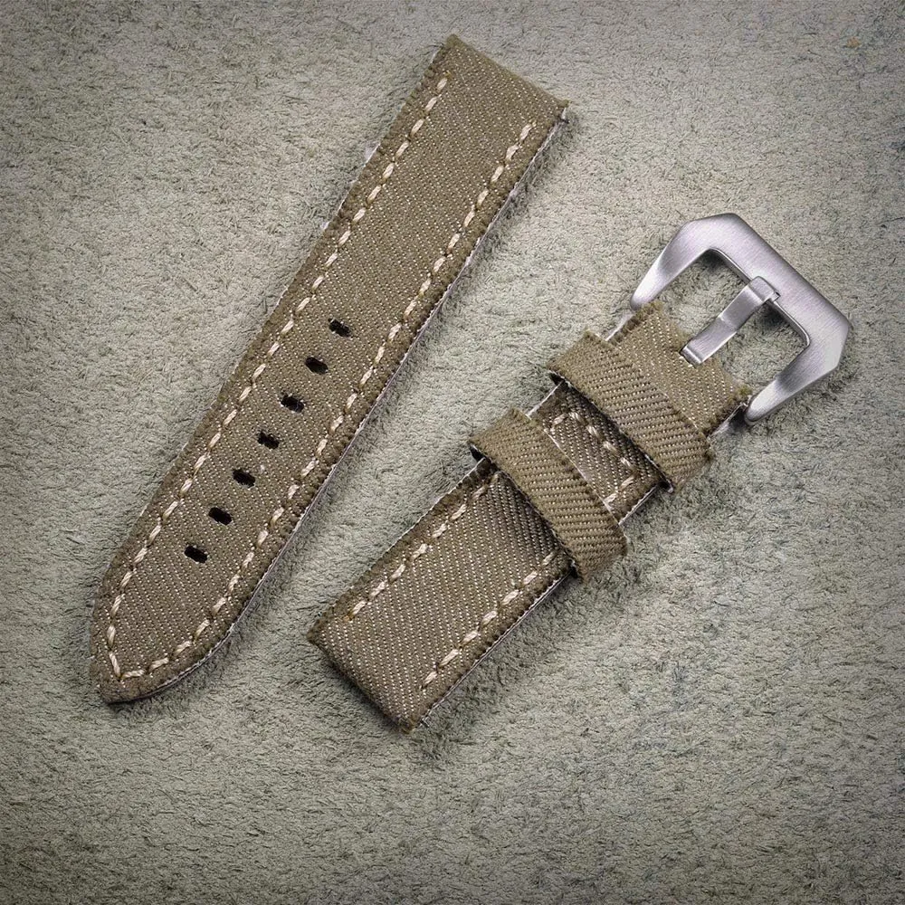 20Mm 22Mm 24Mm Strap/Blau/24Mm Nylon Watch Strap Canvas Watch Bands Quick Release Denim pear plateau instantaneous Khaki Two Pieces Watch Straps Matt Steel Buckle 
