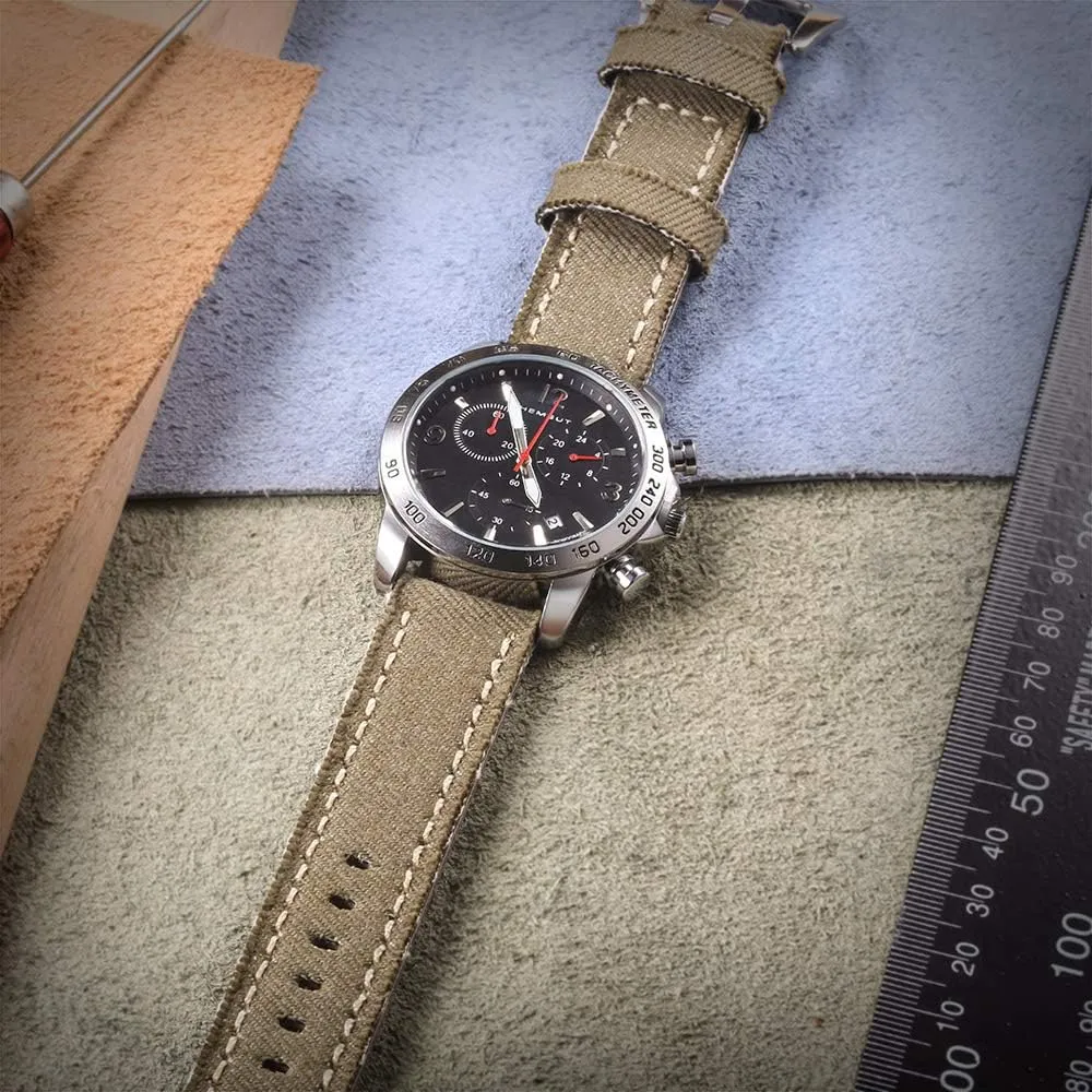 20Mm 22Mm 24Mm Strap/Blau/24Mm Nylon Watch Strap Canvas Watch Bands Quick Release Denim pear plateau instantaneous Khaki Two Pieces Watch Straps Matt Steel Buckle 