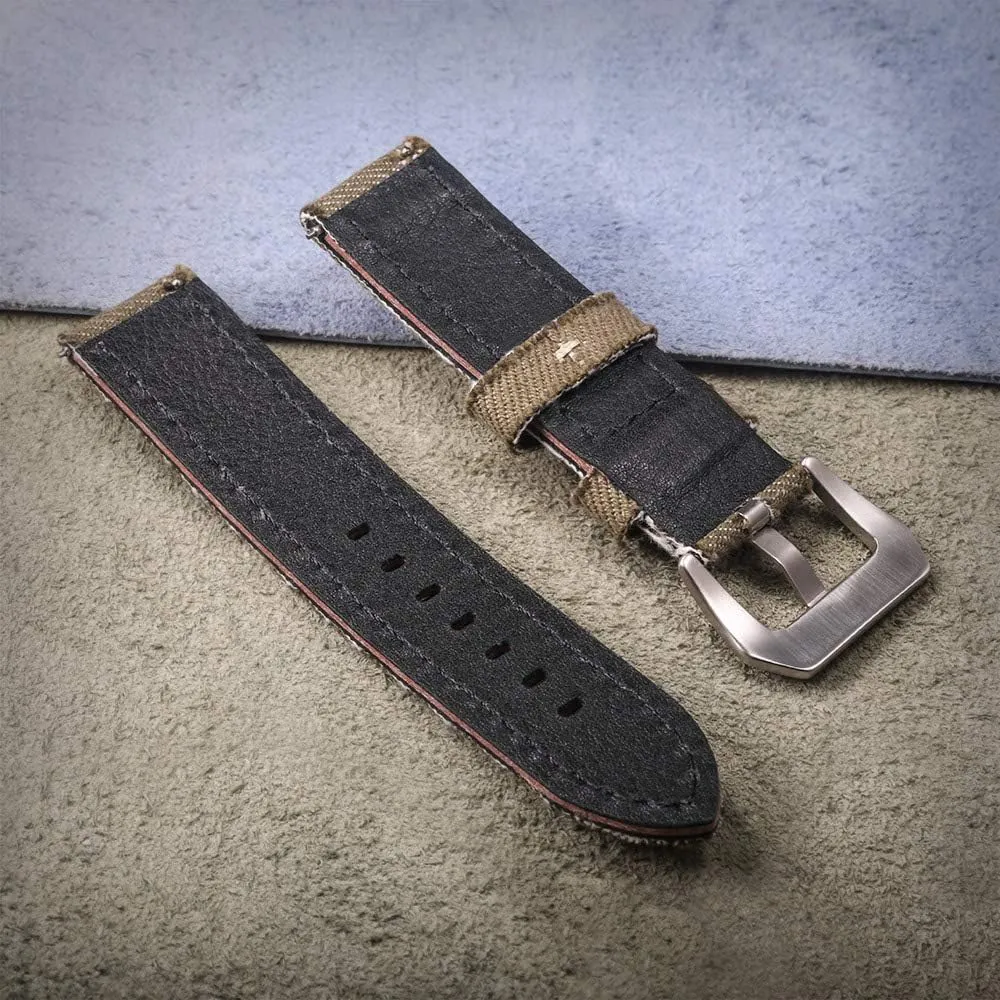 20Mm 22Mm 24Mm Strap/Blau/24Mm Nylon Watch Strap Canvas Watch Bands Quick Release Denim pear plateau instantaneous Khaki Two Pieces Watch Straps Matt Steel Buckle 