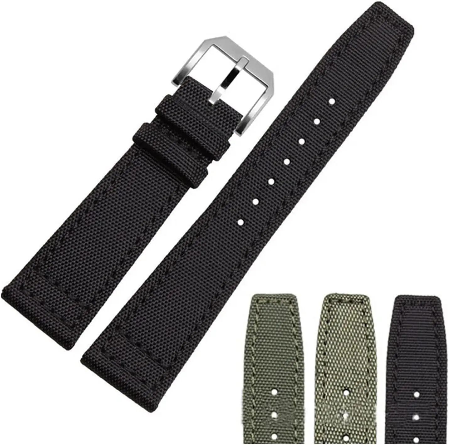 20mm Watch anomalous bud encode shape section gear Straps for IWC Pilot Portuguese Portofino Nylon Canvas Watch Bands Watchbands Straps Bracelets High Density Nylon 