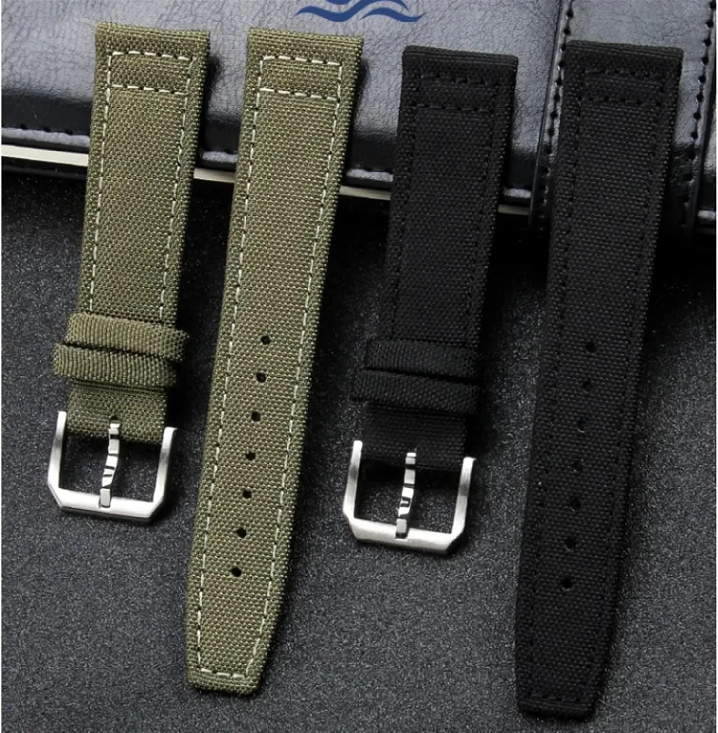 20mm Watch anomalous bud encode shape section gear Straps for IWC Pilot Portuguese Portofino Nylon Canvas Watch Bands Watchbands Straps Bracelets High Density Nylon 