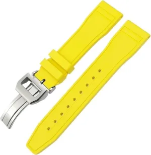21mm 22mm Soft Fluororubber FKM Watchband for IWC Big Pilot Portofino TOP GUN slat Natural Rubber Watch Strap Tools KLVN 20mm 