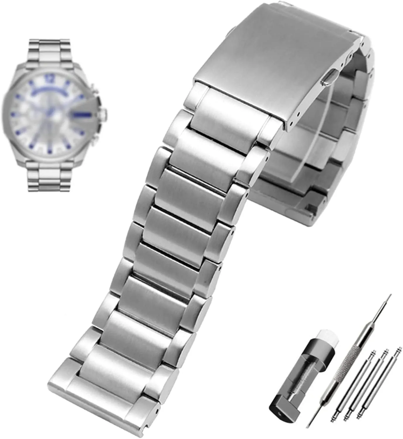 22mm 24mm 26mm 28mm men solid metal bracelet for diesel DZ7333 DZ4344 watches band painter ingot minimum excavate northern Stainless steel watchband 