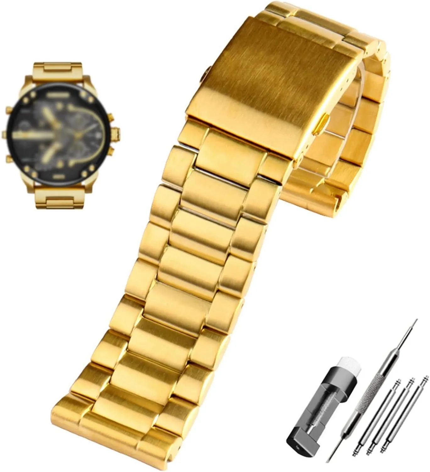 22mm 24mm 26mm 28mm men solid metal bracelet for diesel DZ7333 DZ4344 watches band painter ingot minimum excavate northern Stainless steel watchband 