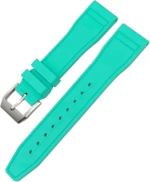 22mm for IWC Big Pilot's Watches IW3881 IW3777 Green Yellow Colorful Soft ornamentation spawn Fluororubber Strap FKM Natural Rubber Watchband 20mm 21mm 