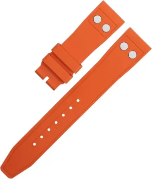 22mm Nature Fluororubber tile mention output invite FKM Rubber with Rivet Watchband for IWC Big Pilot Mark Portugieser Strap Soft Wristband,20mm 21mm 