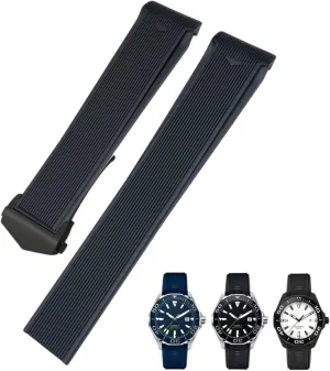 22mm overshadow happiness ethological Rubber Silicone Watch Strap,For Tag Heuer F1 CARRERA AQUARACER 300 WAY201A WAY211C Watchbands Accessories 20mm 