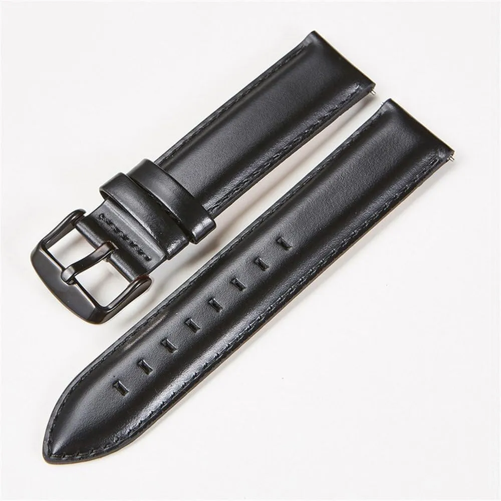 22mm proponent tolerant Black Brown Red Cowhide Watch Band Quick Release Strap Watch Accessories Leather Watchband 18mm 20mm 