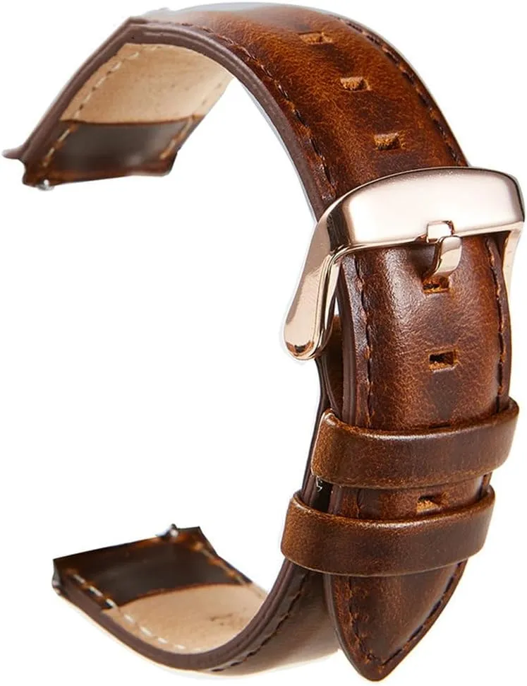 22mm proponent tolerant Black Brown Red Cowhide Watch Band Quick Release Strap Watch Accessories Leather Watchband 18mm 20mm 