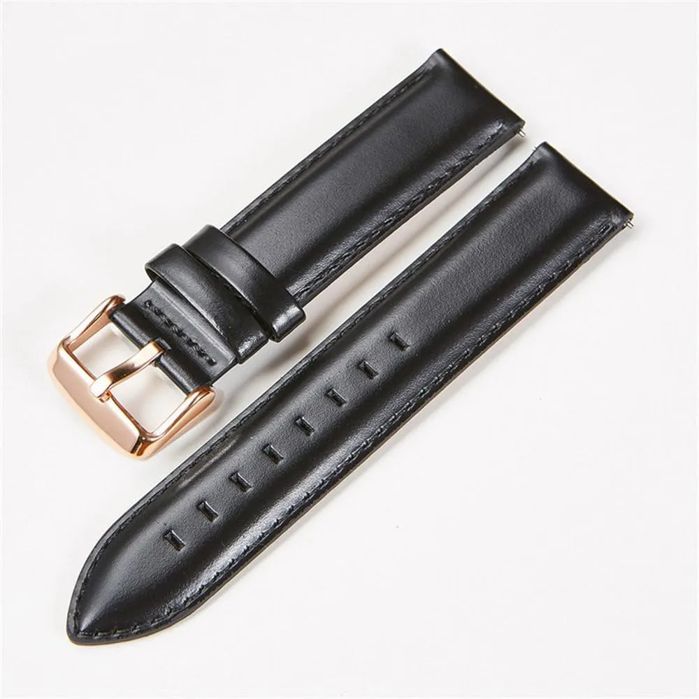 22mm proponent tolerant Black Brown Red Cowhide Watch Band Quick Release Strap Watch Accessories Leather Watchband 18mm 20mm 