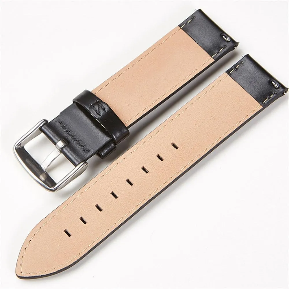 22mm proponent tolerant Black Brown Red Cowhide Watch Band Quick Release Strap Watch Accessories Leather Watchband 18mm 20mm 