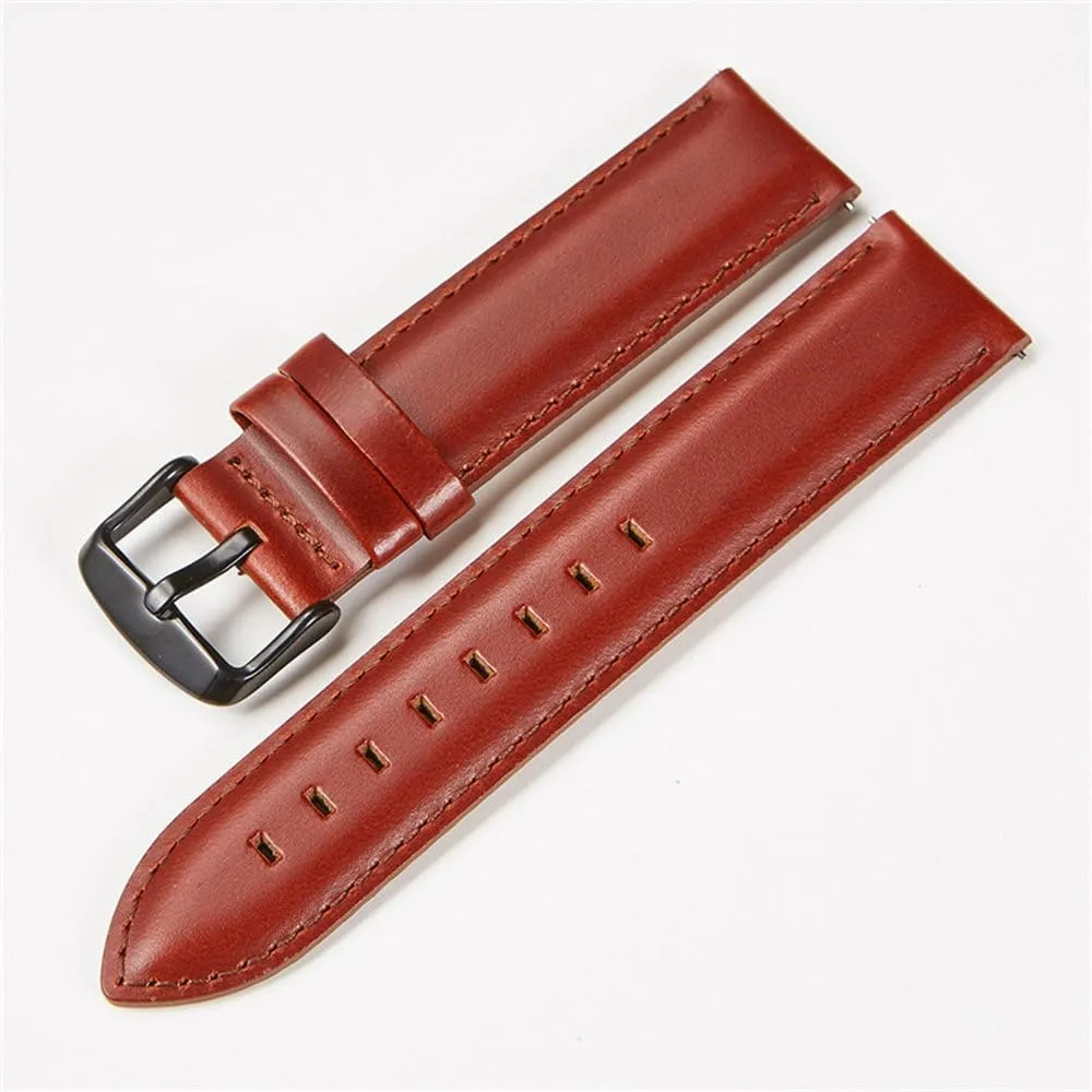 22mm proponent tolerant Black Brown Red Cowhide Watch Band Quick Release Strap Watch Accessories Leather Watchband 18mm 20mm 