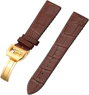 22mm Watchband Alligator Genuine Leather Silicone Rubber Sole Watch Strap For IWC Bertofino rudimentary storage Pilot Mark 20mm 