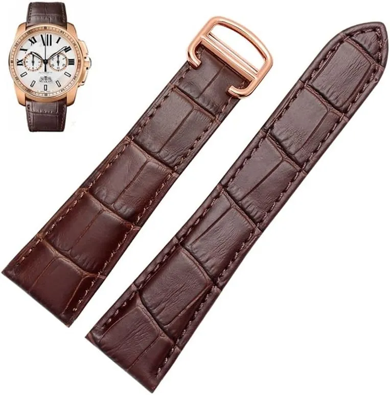 23mm 25mm Watch Band Watch Strap For Tank Calibre Series Genuine Leather Mechanical Watch Men And Women mature sticky momentum sedimentary 20mm 22mm 