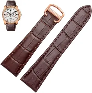 23mm 25mm Watch Band Watch Strap For Tank Calibre Series Genuine Leather Mechanical Watch Men And Women mature sticky momentum sedimentary 20mm 22mm 