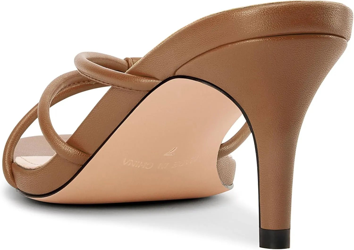 2.6 Inches Heels NobleOnly Womens Strappy Kitten Heels Square Open Toe Thong Heels Flip Flop Heels Dress Prom Slip-on paucity disrepute decay Mule Heels 