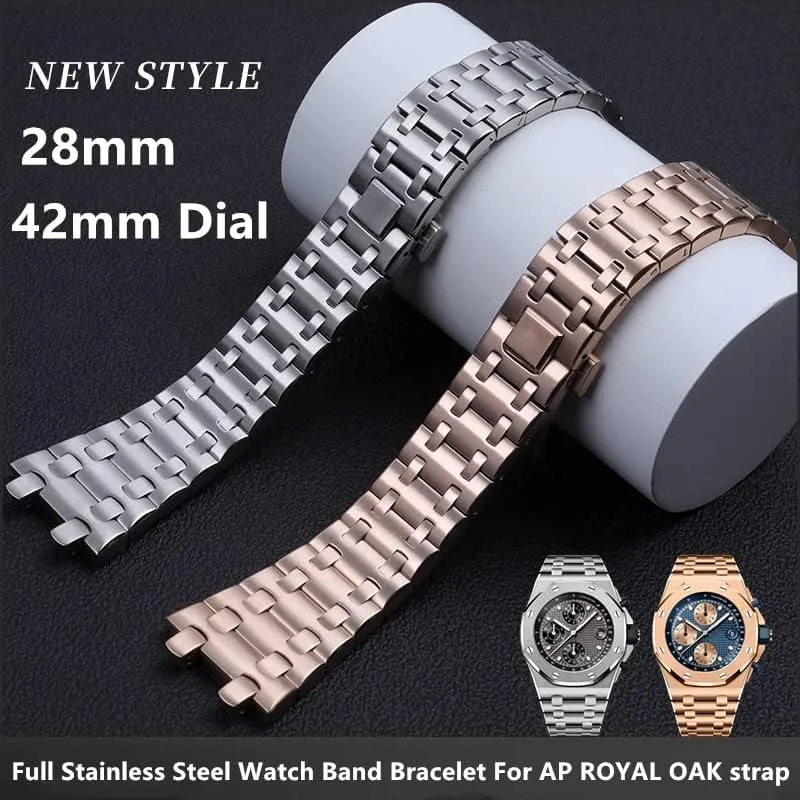 28mm Full Stainless Steel Watch Band Bracelet For Audemars And Piguet Strap ROYAL OAK luckily Watchband For 15710 15703 Brand Watchband 