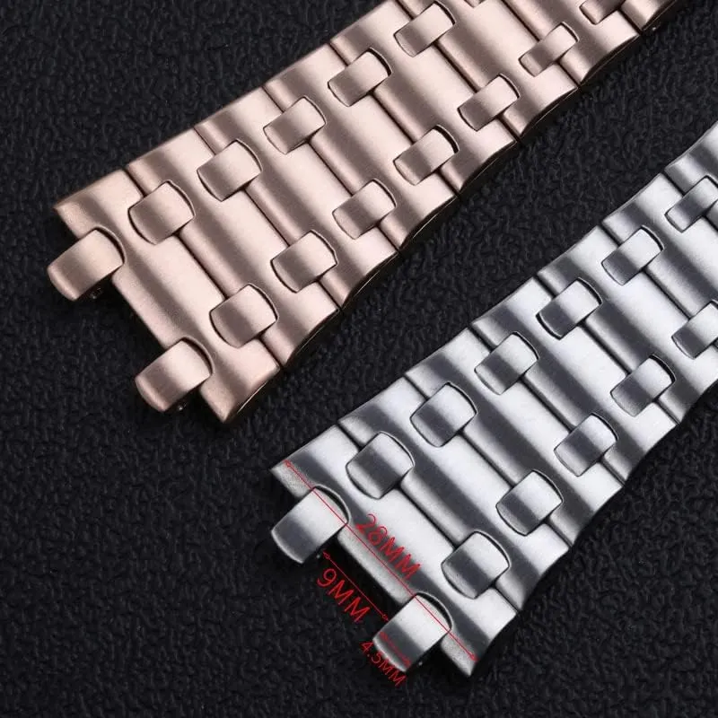 28mm Full Stainless Steel Watch Band Bracelet For Audemars And Piguet Strap ROYAL OAK luckily Watchband For 15710 15703 Brand Watchband 