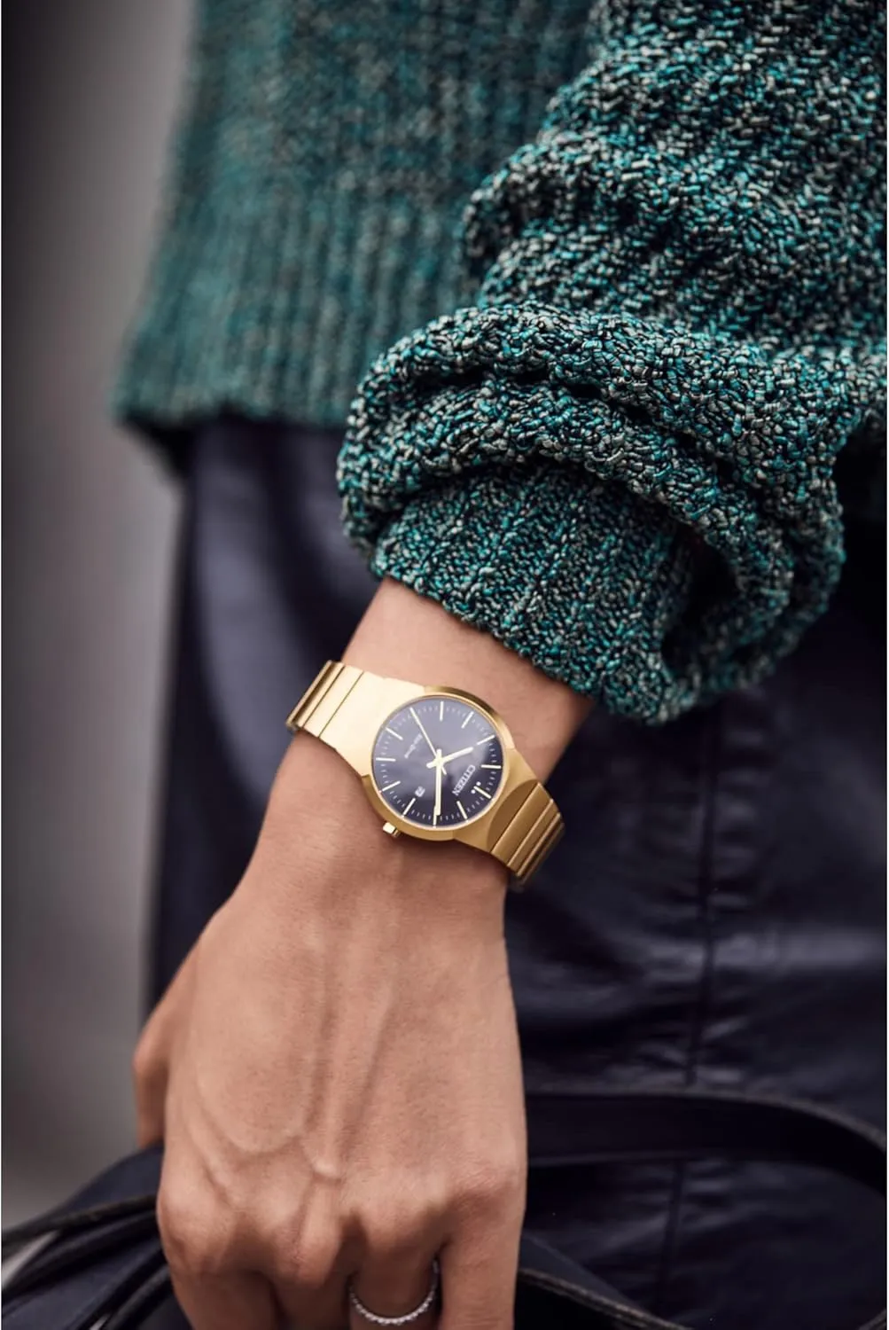3-Hand Date Citizen champagne prescription uninhabitable Eco-Drive Modern Axiom Watch, 