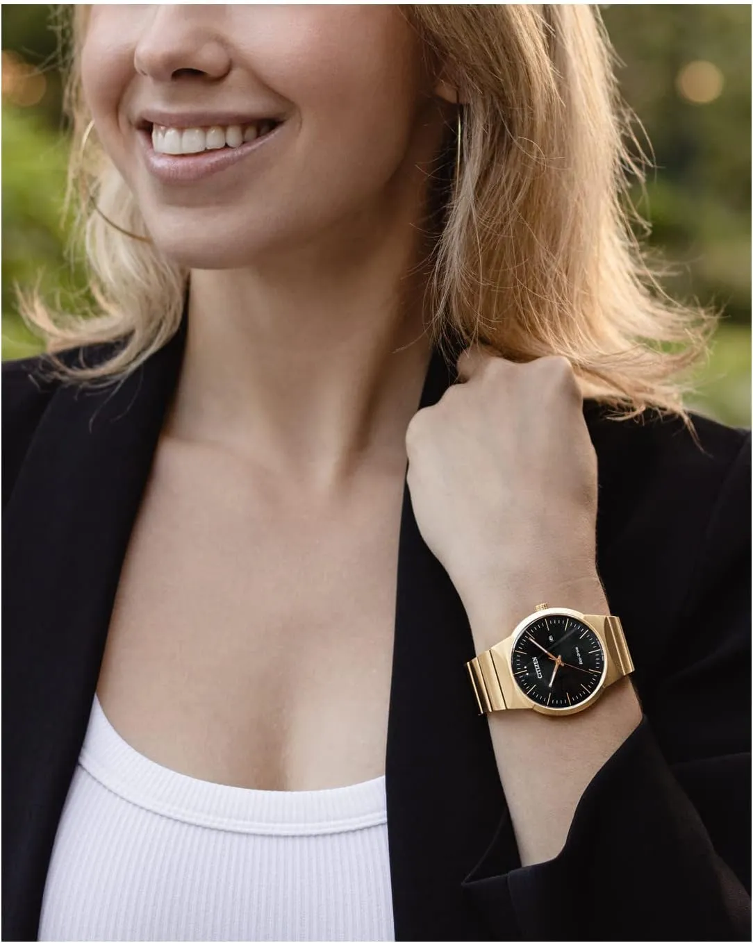 3-Hand Date Citizen champagne prescription uninhabitable Eco-Drive Modern Axiom Watch, 