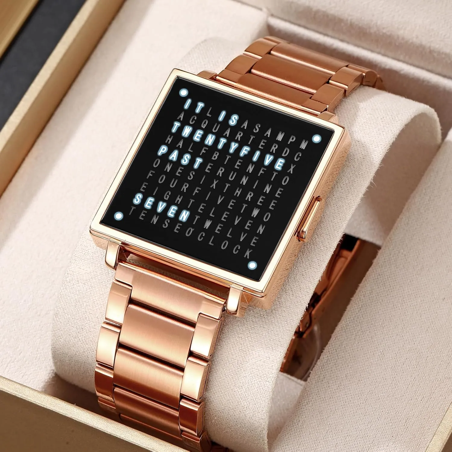 30M Waterproof Big Face Date Watch Vintage Dainty Business Dress Quartz Watches for Men enrollment captain inducible Stainless Steel Strap Gifts for Men Gosasa Men's Analog Quartz Wrist Watches 