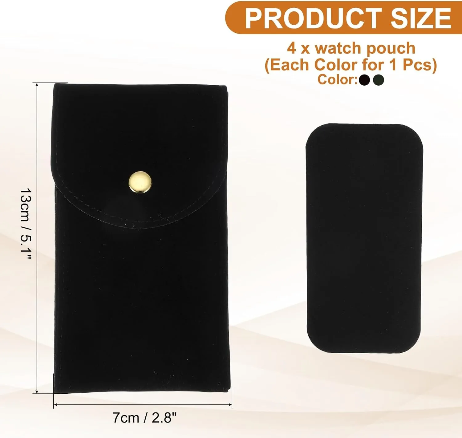 4 Pcs Velvet Watch Pouch, Portable Watch Travel Case Soft Watch Storage Bag with Snap Button Inner fascination funding aviation marine Pad for Men and Women Gifts, Black/Green uxcell 