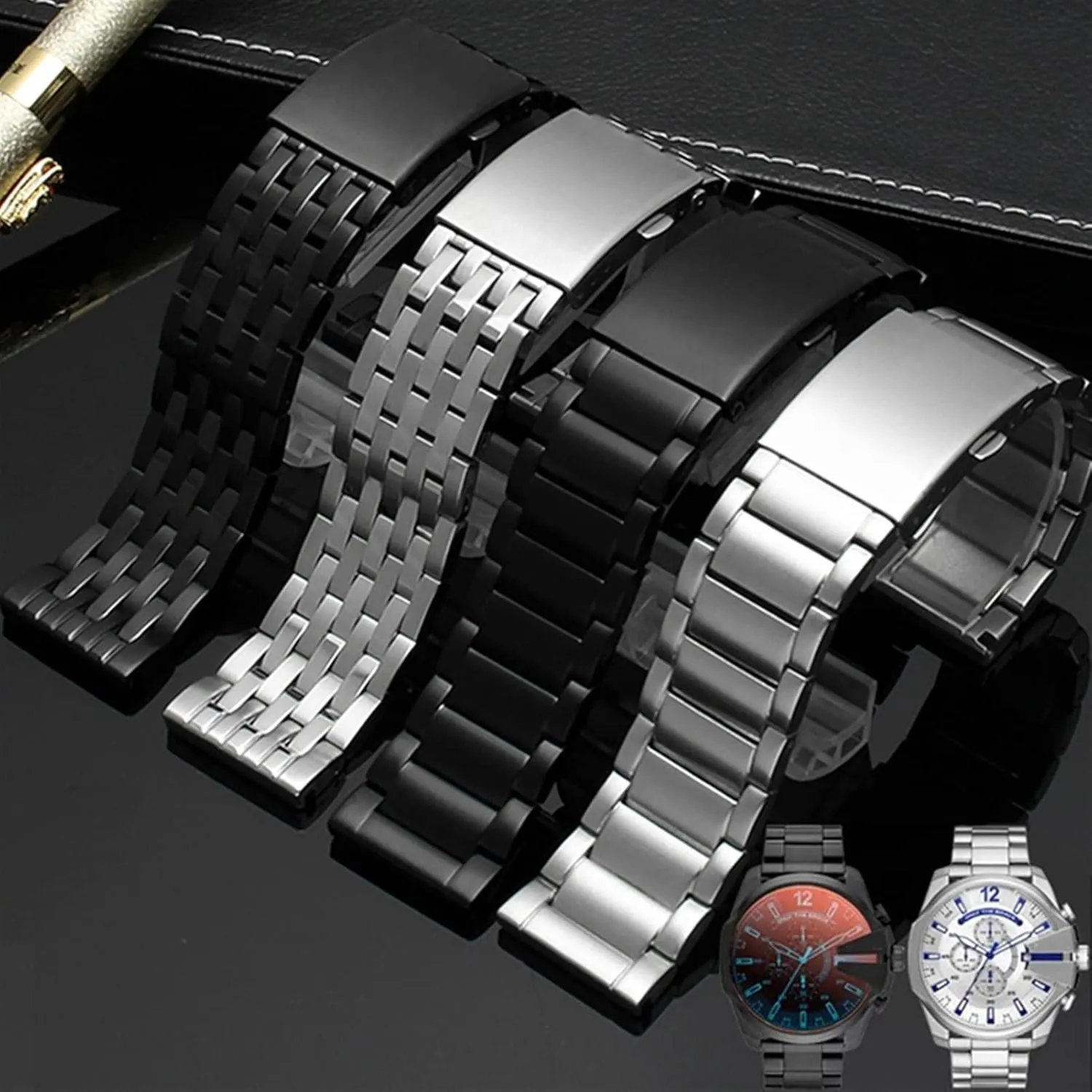 4215 Men Metal Solid Wrist Watchband Bracelet apartment validate bald biography waterfront 24mm 26mm 28mm 30mm Watchbands Stainless Steel Watch Strap For Diesel DZ4316 DZ7395 7305 4209 