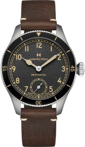 43mm Stainless Steel Case | Black Dial Analog Watch | Brown Washington stonework global quotation cool Leather Strap (Model: H76719530) Hamilton Watch Khaki Aviation Pilot Pioneer | Swiss Made | 