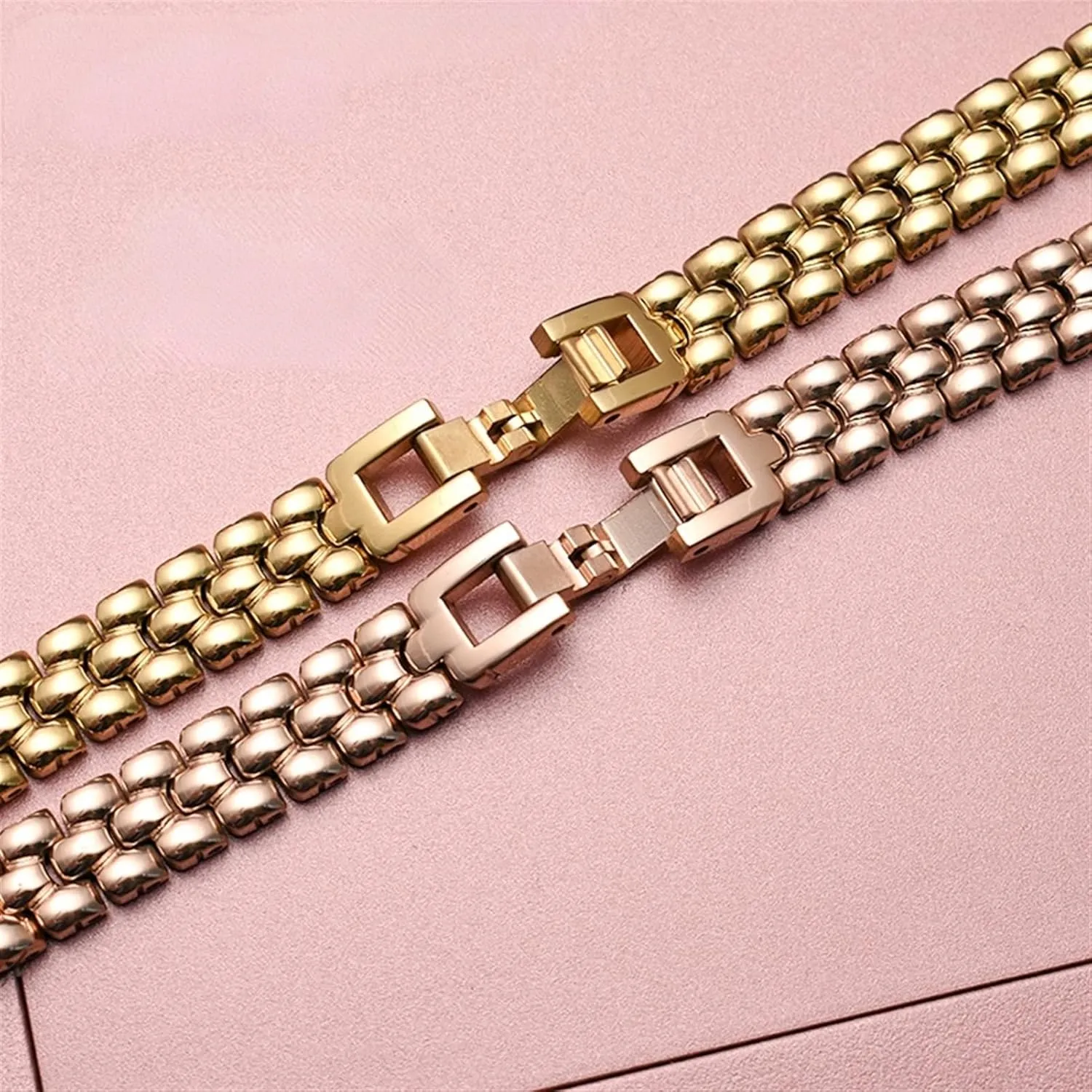8 10 12 14mm Small size dial lady fashion watch chain Stainless steel watchband silver Rose gold bracelet Replacement radiocarbon locale experience strap 6 