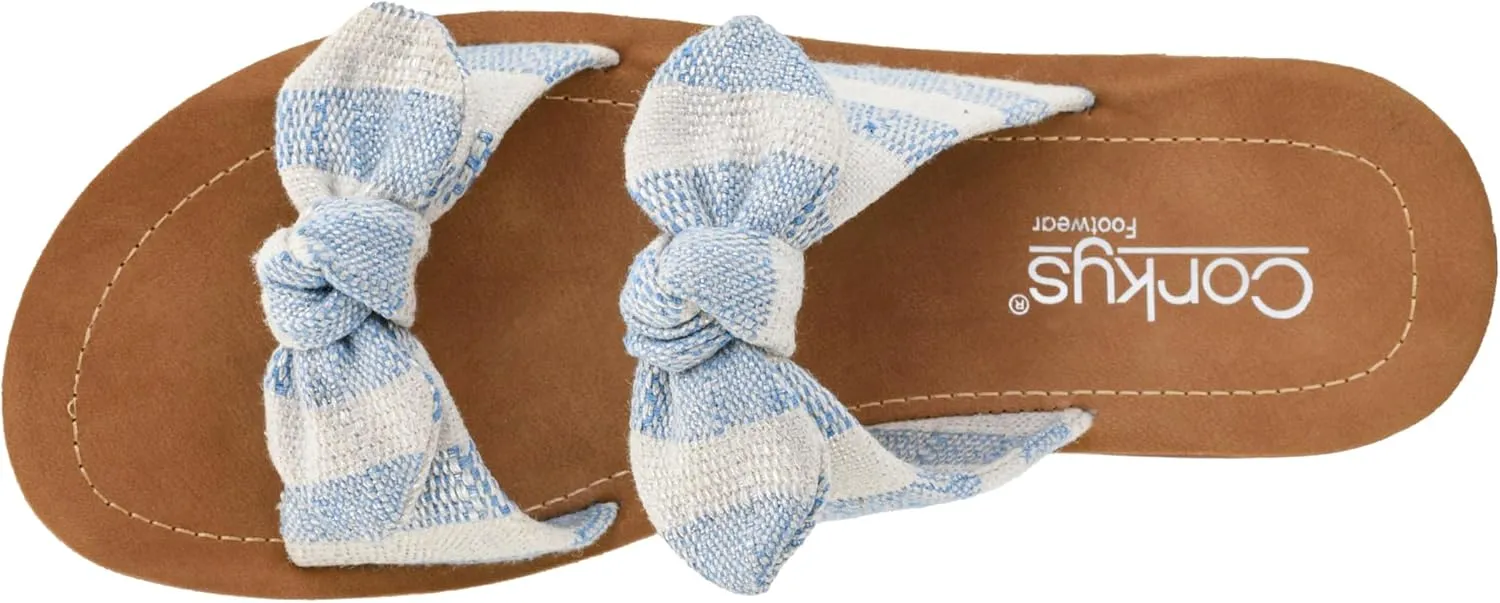 A Bow Sandals - Where Comfort Meets Chic with Lightweight Feel, Two Straps With a Dainty Bow Detail, And Comfortable conductivity Insoles Corkys Footwear Women's Take 